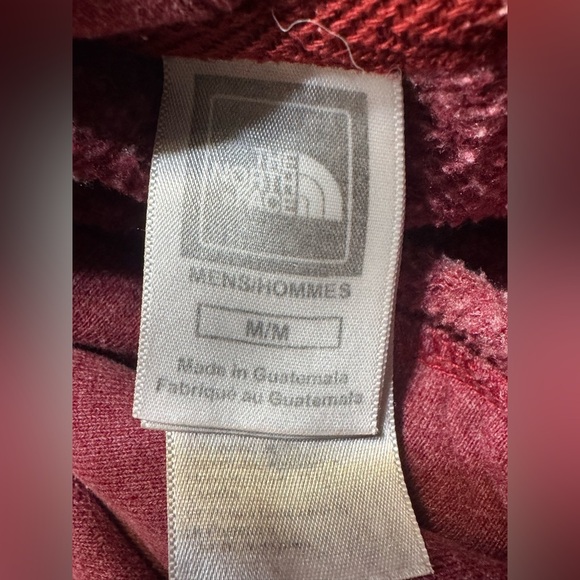 The North Face Men’s Pullover Hoodie Size Medium Red With Black Logo Sweatshirt - Picture 4 of 7